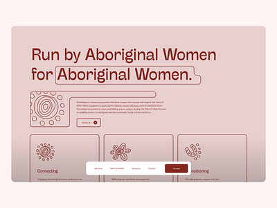 Aboriginal NFP – Landing Page aboriginal australia clean ui digital design indigenous landing landing page minimalist nfp non for profit ui ui design uxui web design website western australia