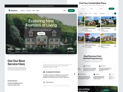 Penyewa - Real Estate Website agency apartment building framer home homestay hotel house landing page modern residence properties property real estate real estate agency realestate residence villa web design webflow wordpress