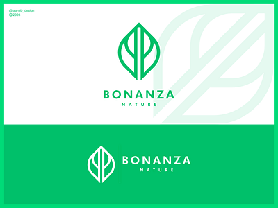 Bonanza Nature BB monogram logo b beauty boutique branding cosmetics design green hotel identity illustration leaf letter logo modern monogram nails nature resort salon vector