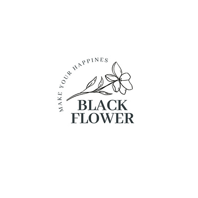 black flower botanical logo design graphic design logo