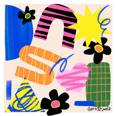 Juego abstract art colombia design diseño flores flowers illustration ilustracion ilustradora procreate sara orjuela