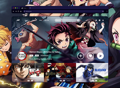 Anime Streaming Web - Concept anime design figma graphic design illustration ui uiux web design