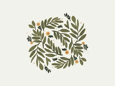 Late Summer Leaves 2023 farmhouse floral green illustration leaves procreate summer