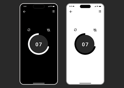 Countdown Timer Application - UI Design #DailyUI dark mode design graphic design illustration ios app timer app ui ux vector