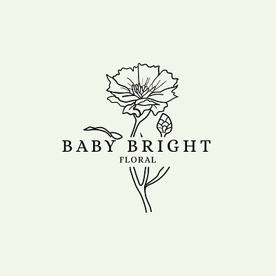 baby bright botanical illustration branding graphic design logo