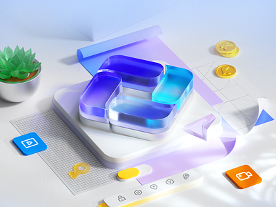 Desktop-2 c4d illustration logo