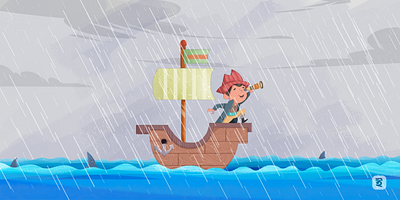 A cute pirate design digital art graphic design illustration