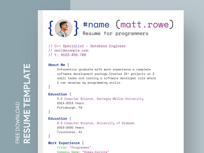 Resume for Programmers Free Google Docs Template coder cv design docs document free google docs templates free template free template google docs google google docs job mono ms print printing programmer resume template templates word
