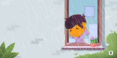 A rainy day. design digital art graphic design illustration