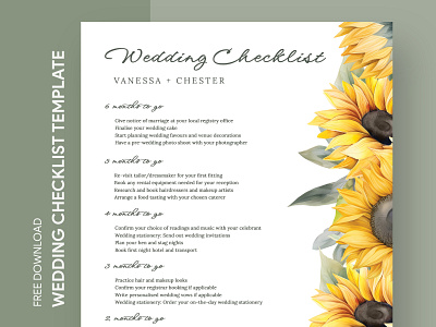 Sunflower Wedding Checklist Free Google Docs Template agenda check checklist docs flower flowers free google docs templates free template free template google docs google google docs list ms printing sunflower template templates todolist wedding word