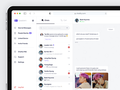 🖥️ Chatify • Message Web App ai ai feature app bubble chat chat chat screen clean dashboard design message message screen messaging messaging app messenger navigation search message ui ux web app web design