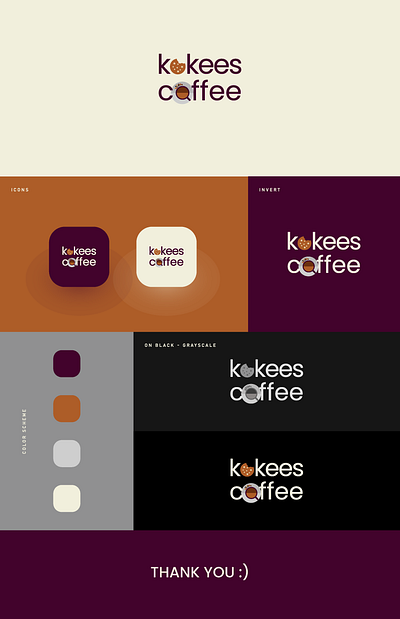 kokees coffee shop logo. branding design graphic design illustration logo logo design typography vector