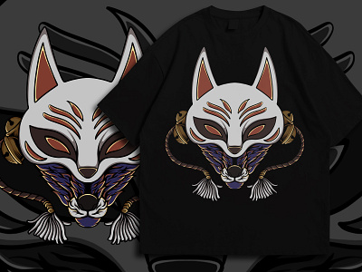 Kitsune mask x wolf illustrationaday