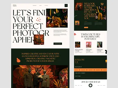 Photography Portfolio Website design landing page design landingpage modern design photographerweb photographypotfolio photographywebsite product productdesign ui uiux uiuxdesign webdesign website