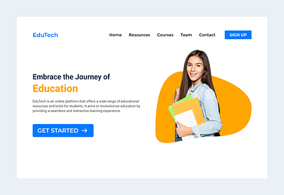 EduTech Homepage education home homepage ui web application