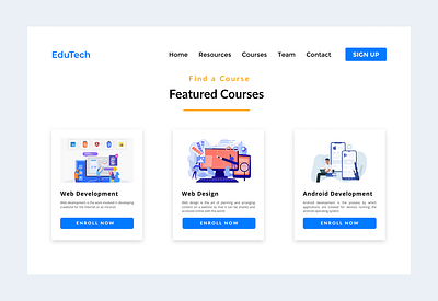 EduTech Courses course courses education ui web application