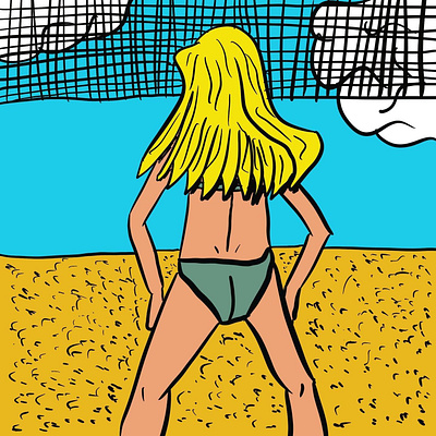 Beach Volleyball Girl illustration