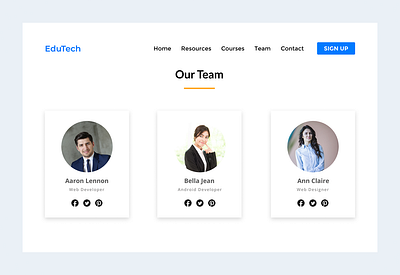 EduTech Team education team ui web application