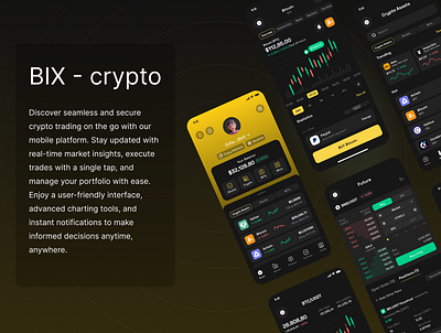 BIX - centralized crypto platform application design mobile app ui user experience user interface ux
