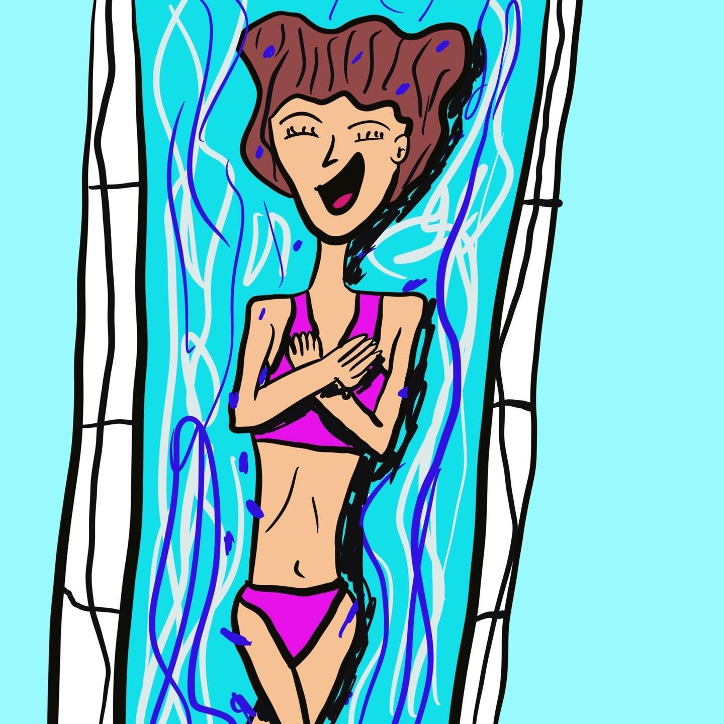 happily-going-down-a-water-slide-by-justin-cecil-on-dribbble