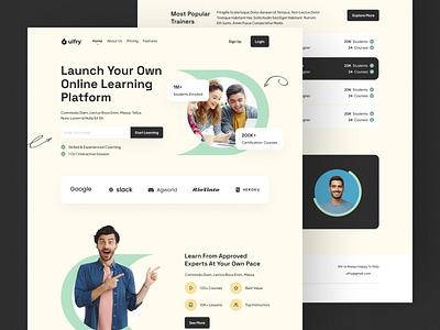 Online Learning Platform analytics app ui cards design figma graphic design illustration landing learning online pages ui