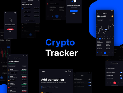 Crypto - Tracker application design mobile app ui user experience user interface ux