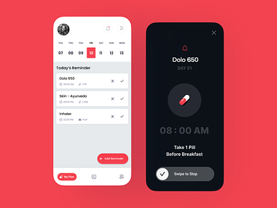 Design for Medicine Reminder App app design app ui health app material design medicate app medicine app medicine reminder app mobile app pills app reminder reminder app ui