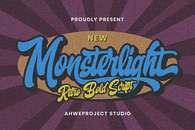 Monsterlight - Retro Bold Script label font