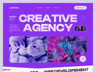 Digital Agency | Header Design agency header agency website business agency colorful company creative agency digital agency header hero section homepage landingpage startup trending ui design web header web page web ui webdesign