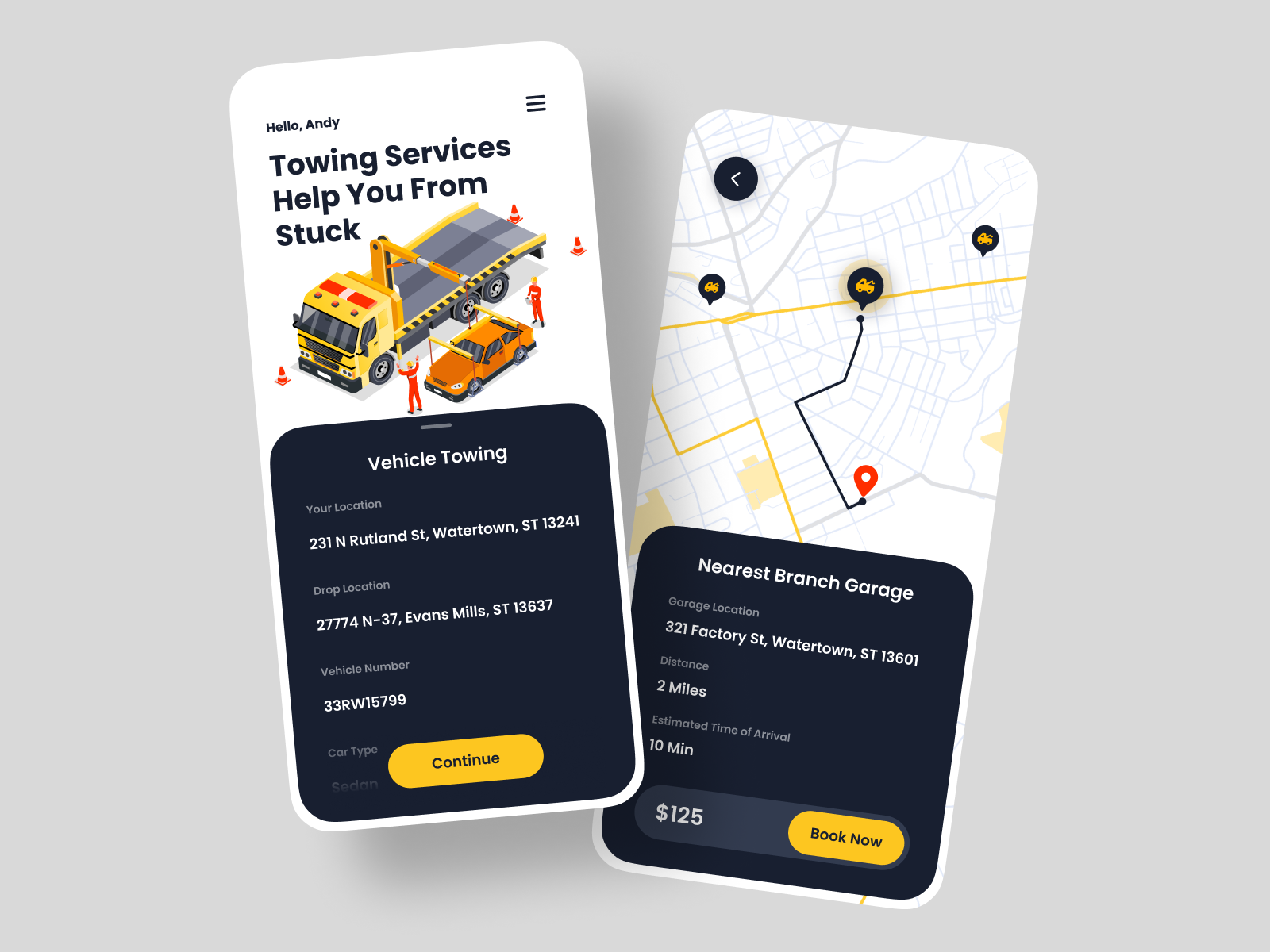 Tow Truck Service Mobile App by Reiza Pahlevi for Pixelz on Dribbble