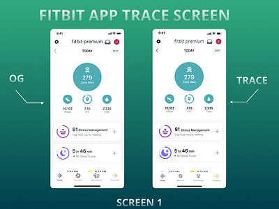 FITBIT IOS APP TRACE SCREENS branding design inspiration ios mobile app recreate screen ui