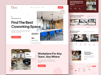 Coworking Space Website Design🔥 branding development graphic design homepage landingpage startup uiux userinterface websitedesign wordpress