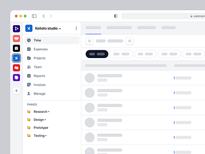 Time Tracker Web App Sidebar Navigation Component Saas ai dashboard navbar navigation navigation bar product design productivity saas sidebar skeleton table time tracker time tracking tracker use case web design web3 webapp website wireframe