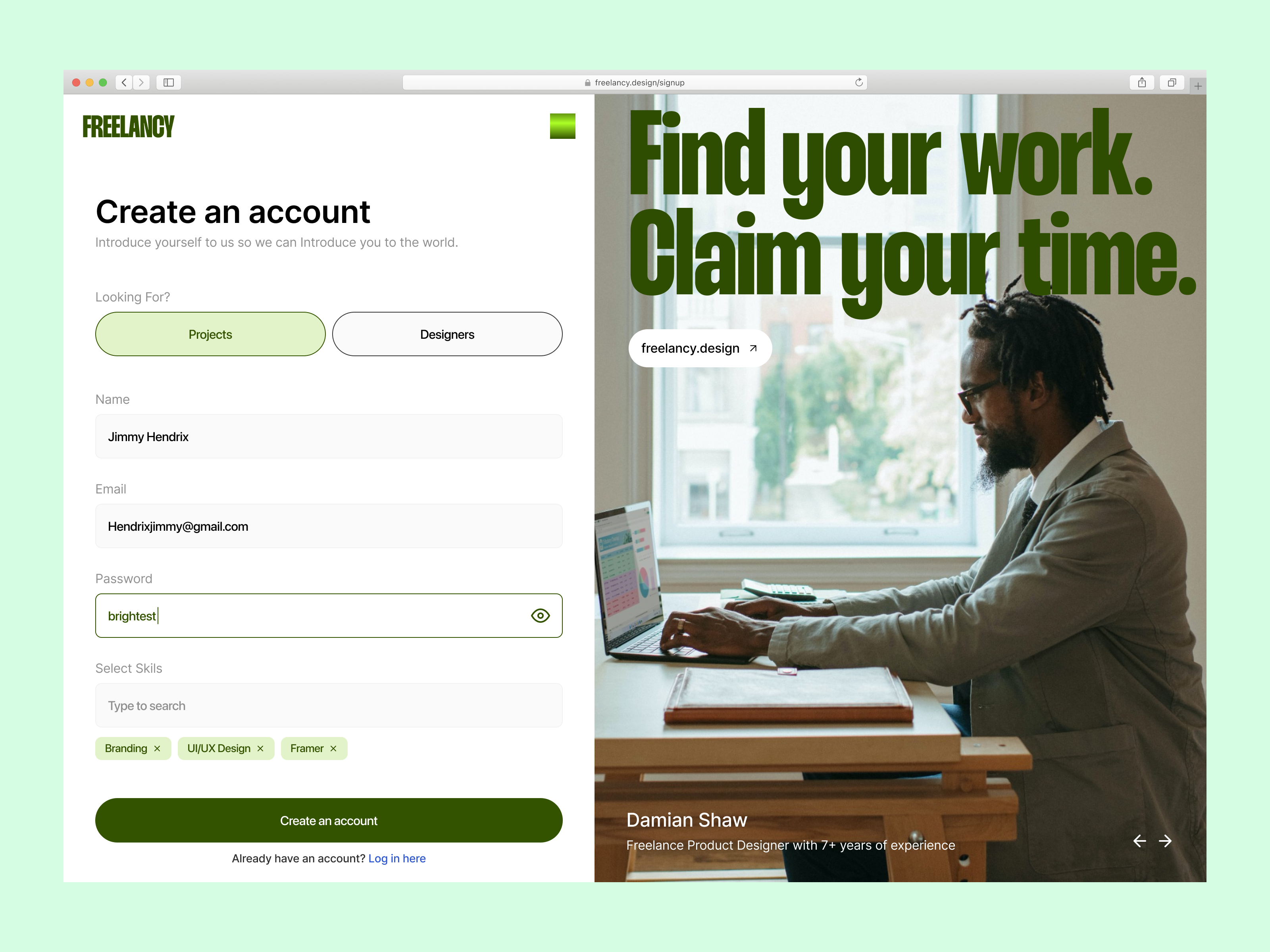 Freelancy - Freelancing Platform branding design fiveer freelance graphic design ios login logo minimalism minimalist project signup ui upwork ux website design