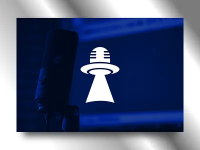 Ufo Mic Microphone app branding broadcast communication logo maker media mic microphone modern logo podcast symbol tech technology trend ufo web