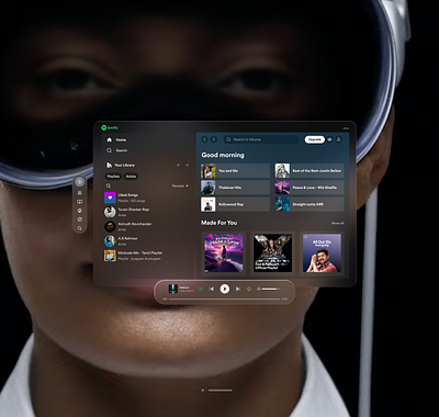 Vision Pro Spotify Version applevision spotify spotifyvision trendyui ui uiux visionpro