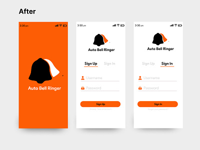 Revamped UI Screen of the Auto Bell Ringer App . branding graphic design logo ui