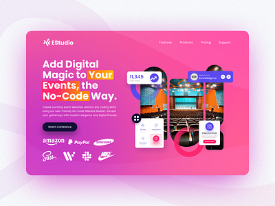 Event Banner - Digital Magic Landing Pages app banner banner event confirence digital event hero banner homepage banner landing page meeting pink ui ux web website