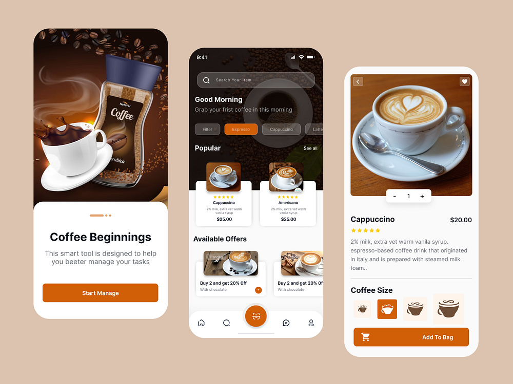 Coffee App designs, themes, templates and downloadable graphic elements ...