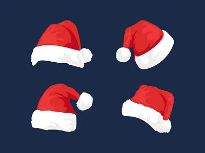 Christmas hat drawing artwork branding collection design drawn graphic design hat illustration logo santa set vector