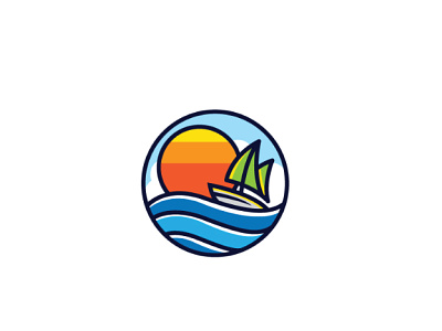 Sunset logo concept ( for sale ) adventure brand branding design holiday icon illustration logo logo design logos ocean sea summer sun sunset tourism vacation water