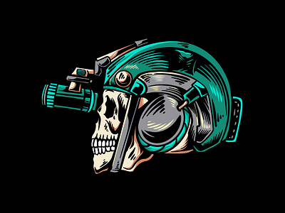 Skull helmet army artwork design graphic design helmet illustration logo skeleton skull tattoo vector veteran