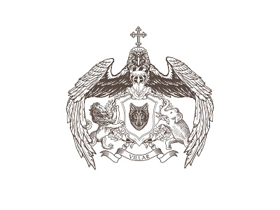Villar - Family Crest coat of arms family crest heraldic illustration logo vintage vintage logo