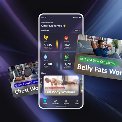 Fitness App Demo - Blurry style blur fitnessapp ui