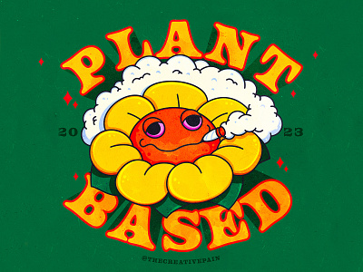 Plant Based Flower branding cannabis flower illustration illustrator plant based smoke the creative pain vector