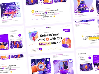 Motion Graphics Studio Landing Page 3d design agency b2b brand company website design home page illustration landing page minimal motion graphics saas service provider sound design startup studio website ui ux visuals web webdesign