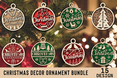Christmas Decor Ornament Bundle signs