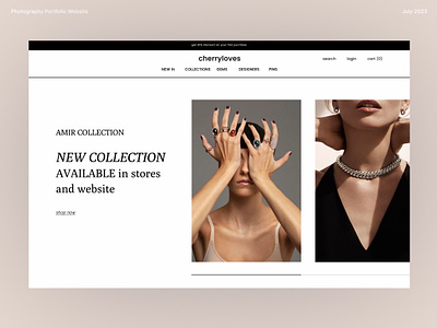 Jewelry Website -Accessory Shop Landing Page - E commerce accessory accessory website design ecommerce ecommerce web design gold hero section jewelry jewelry web design jewelry website landing page necklace silver ui uiux web web design