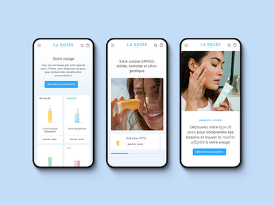 La Rosée branding cosmetic dailyui design figma gradient graphic design minimal mobile shopify typography ui ux web website