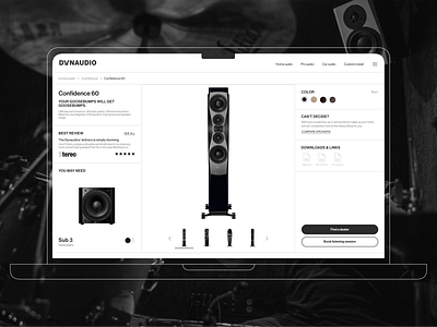 Dynaudio. Product page design e commerce ui ux webdesign